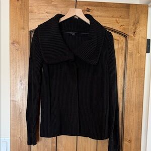 Ann Taylor Black Cowl Neck Cardigan Sweater
